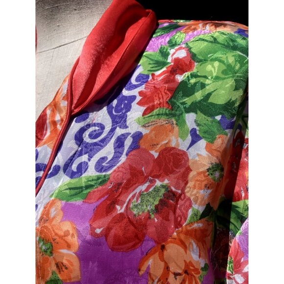 Vintage Victoria's Secret Gold Label Floral Jacquard Maxi Robe Pink Small - Picture 12 of 13